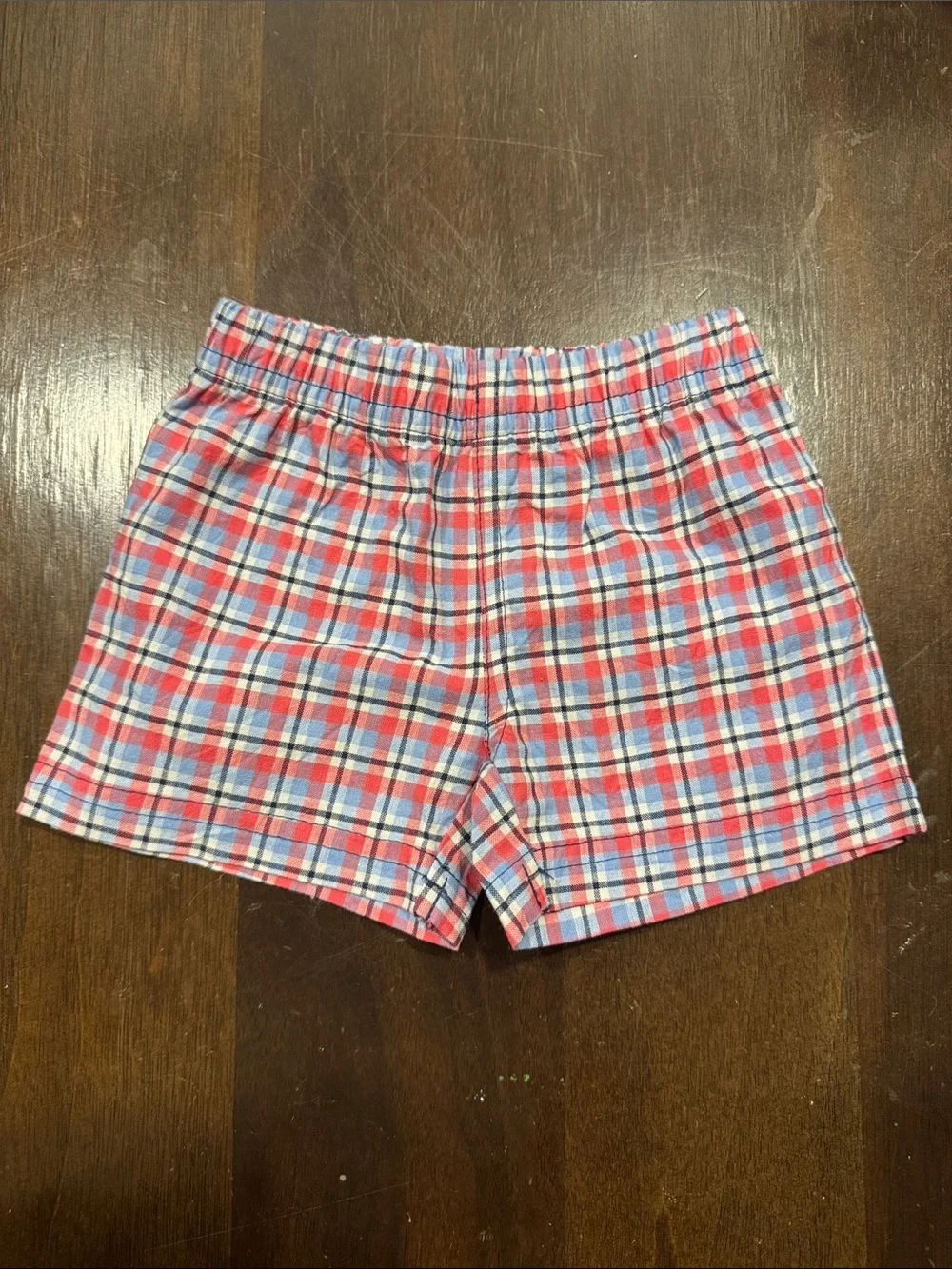 Carter's Red & Blue Plaid Elastic Waist Shorts